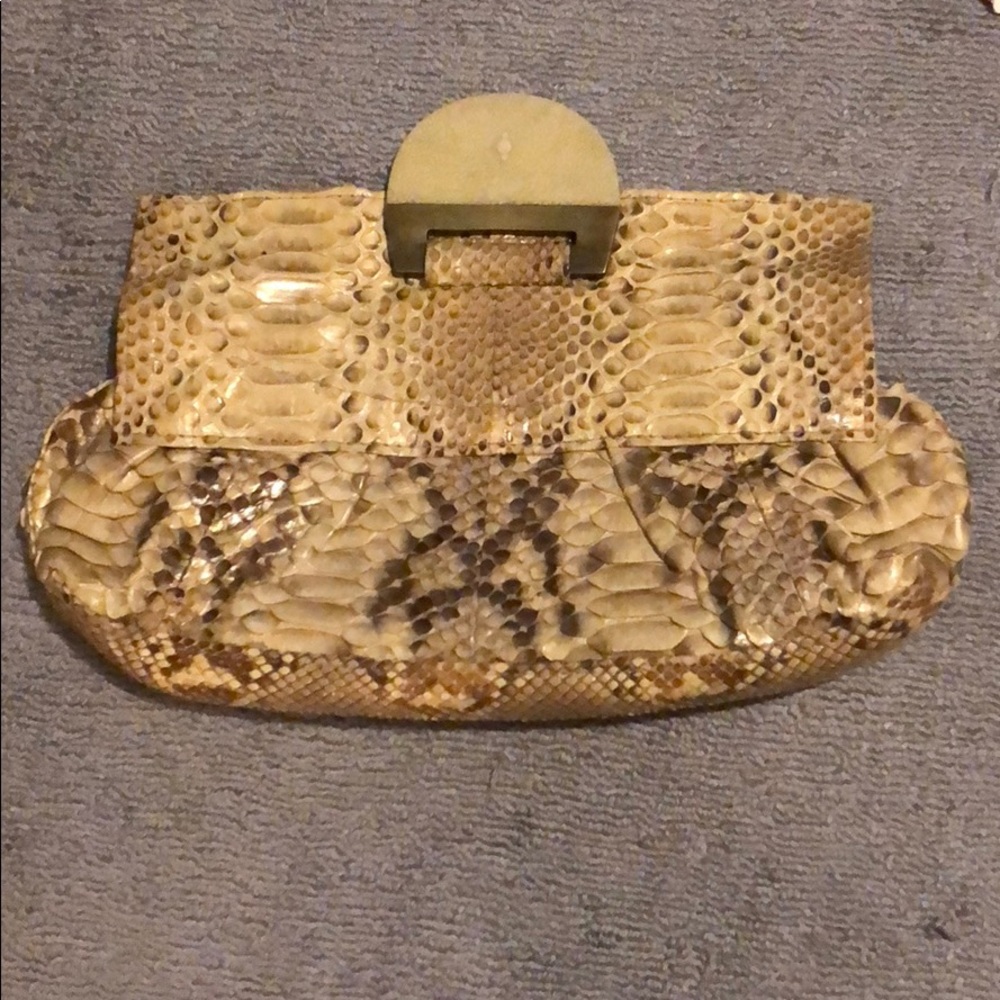 R&Y Augousti Natural Indonesian python clutch